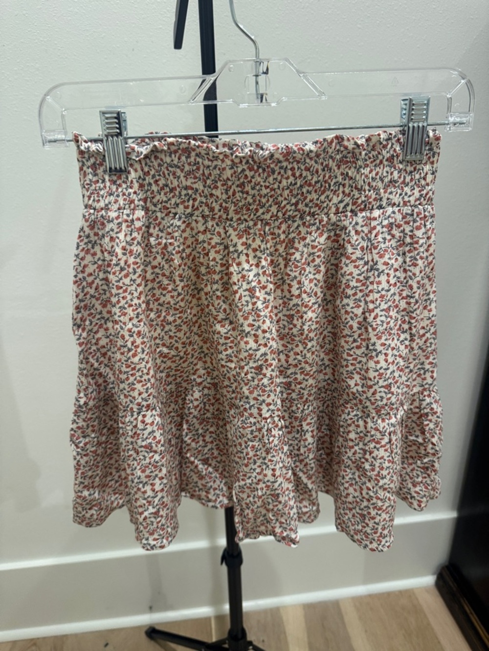 Altar'd State Cream Mini Skirt with Pink Floral‎ Print